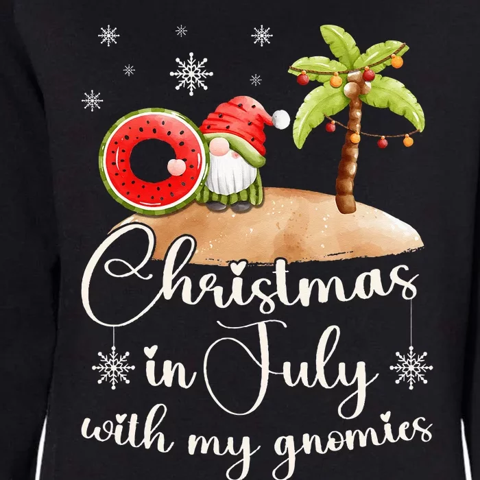 Chrismas in July gnome on beach in summer Womens California Wash Sweatshirt