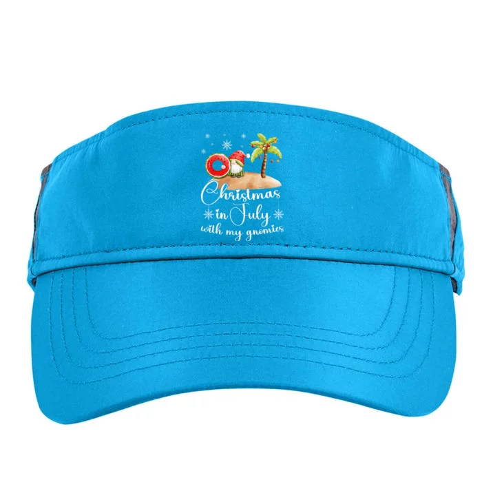 Chrismas in July gnome on beach in summer Adult Drive Performance Visor