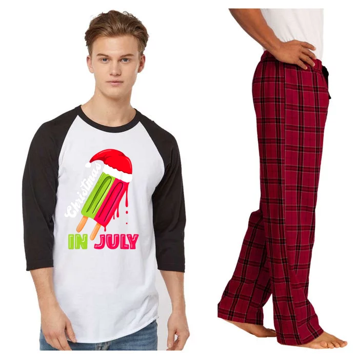 Christmas In July Watermelon Ice Pops Fun Christmas In July Raglan Sleeve Pajama Set