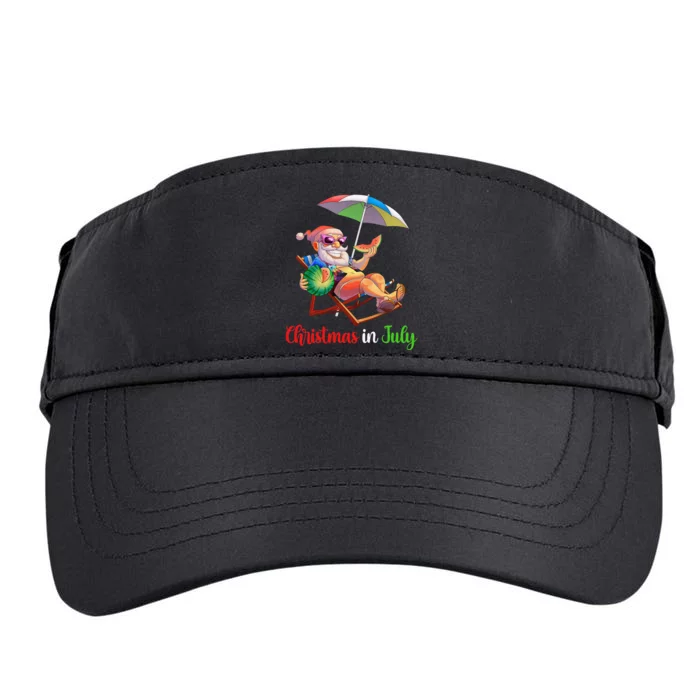 Christmas In July Santa Watermelon Tropical Hawaiian Xmas Adult Drive Performance Visor