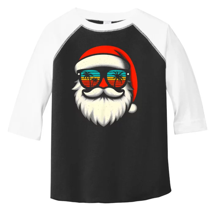 Christmas In July Santa Hat Sunglasses Beach Summer Vacation Toddler Fine Jersey T-Shirt