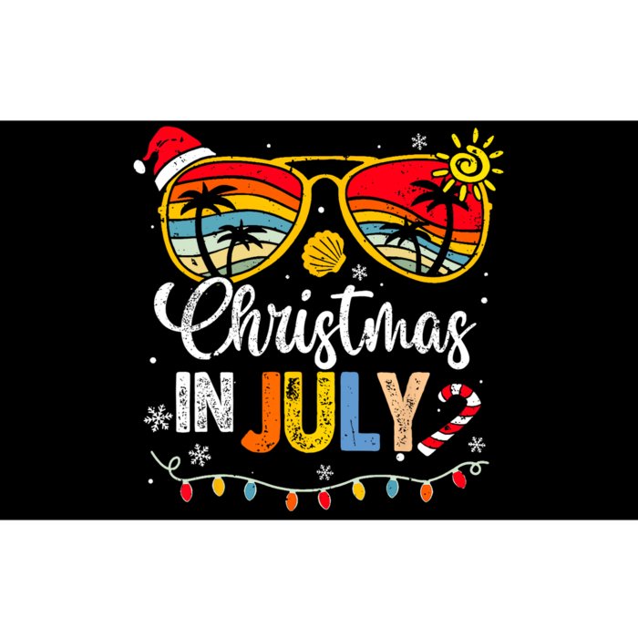 Christmas In July Santa Hat Sunglasses Summer Vacation Bumper Sticker