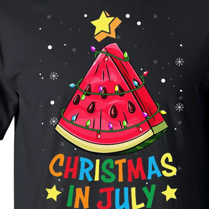 Christmas In July Watermelon Christmas Tree Summer Vacation Tall T-Shirt