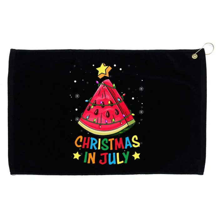 Christmas In July Watermelon Christmas Tree Summer Vacation Grommeted Golf Towel