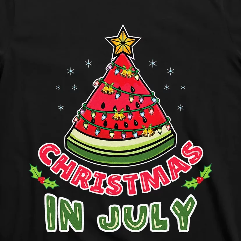 Christmas In July Watermelon Christmas Tree T-Shirt