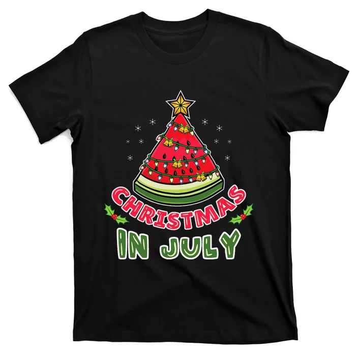 Christmas In July Watermelon Christmas Tree T-Shirt