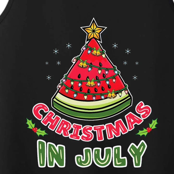 Christmas In July Watermelon Christmas Tree Performance Tank