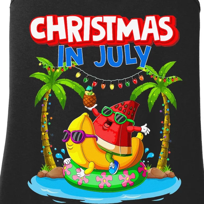 Christmas In July Watermelon Xmas Summer Ladies Essential Tank