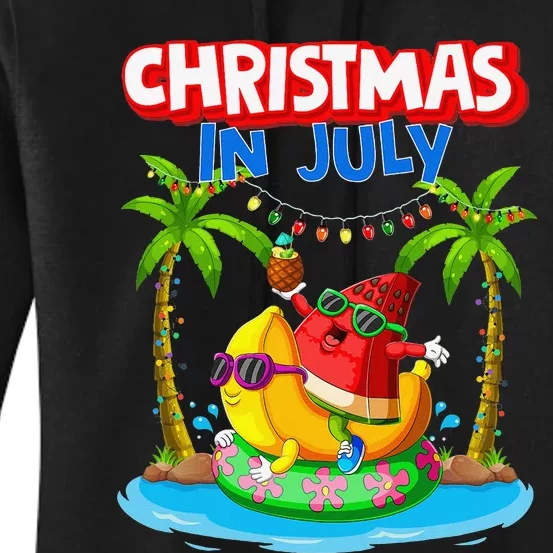 Christmas In July Watermelon Xmas Summer Women's Pullover Hoodie