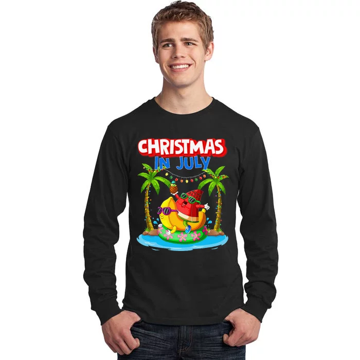 Christmas In July Watermelon Xmas Summer Tall Long Sleeve T-Shirt