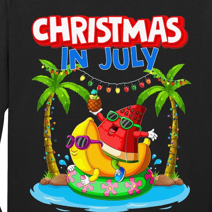 Christmas In July Watermelon Xmas Summer Tall Long Sleeve T-Shirt