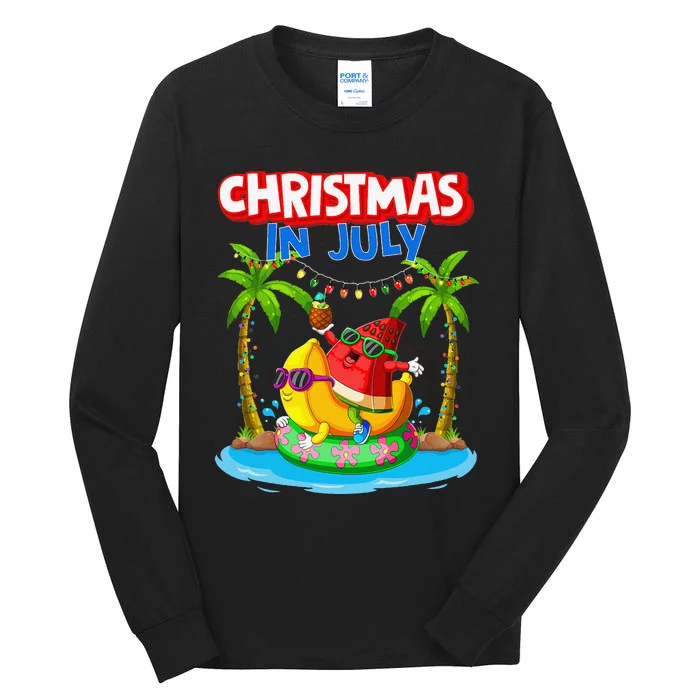 Christmas In July Watermelon Xmas Summer Tall Long Sleeve T-Shirt