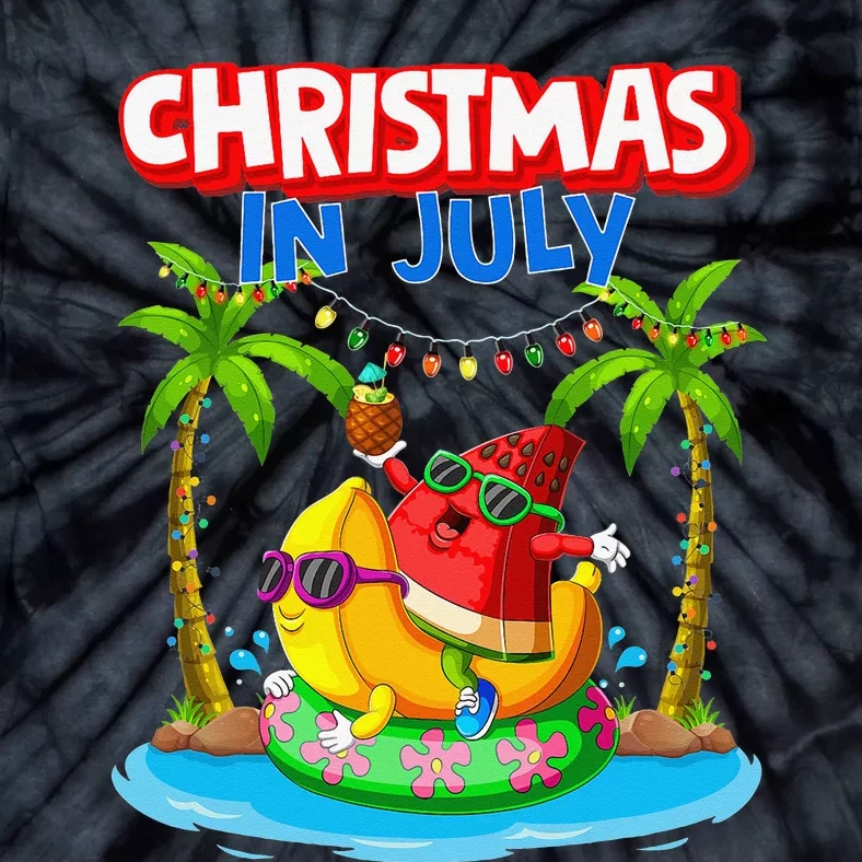 Christmas In July Watermelon Xmas Summer Tie-Dye T-Shirt