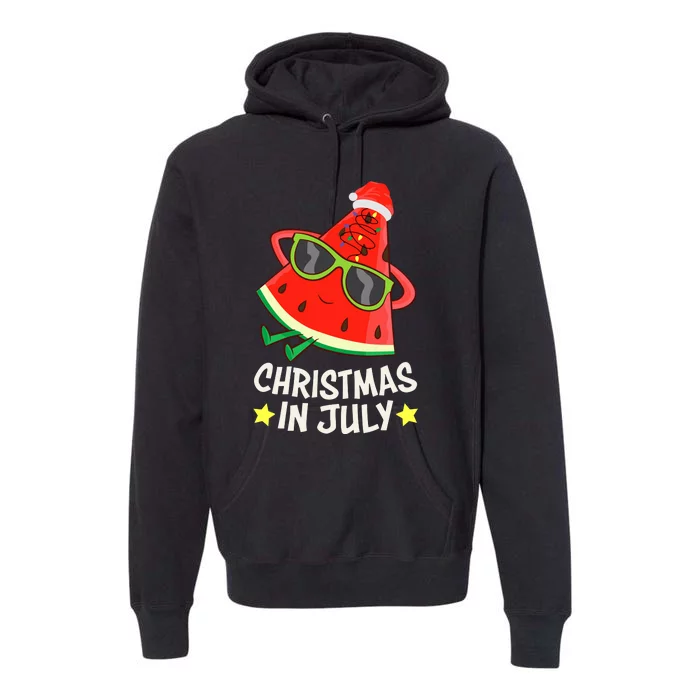 Christmas In July Watermelon Xmas Tree Summer Premium Hoodie