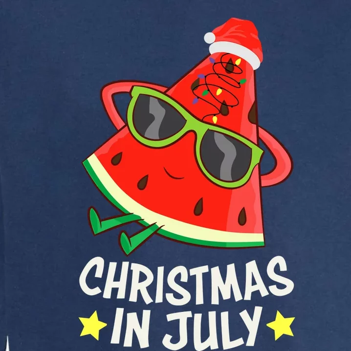 Christmas In July Watermelon Xmas Tree Summer Garment-Dyed Sweatshirt