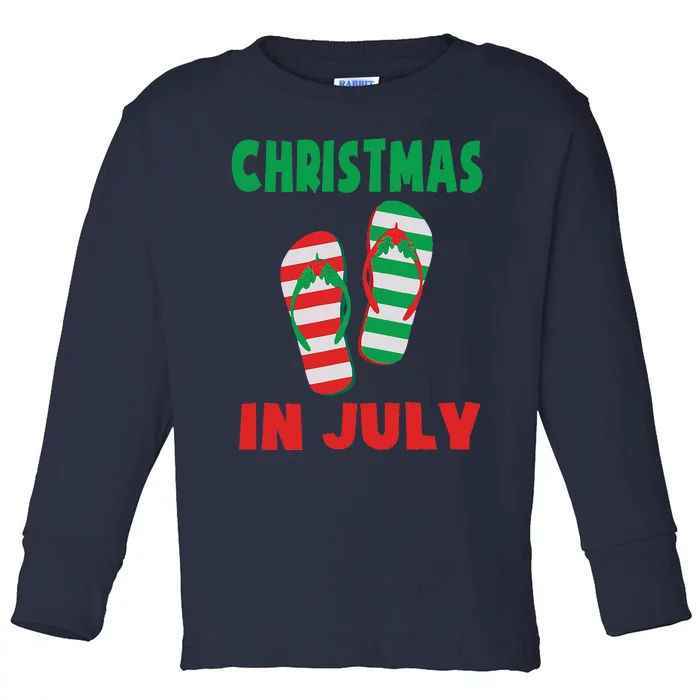 Christmas In July Flip Flop Xmas In July Decorations Party Toddler Long Sleeve Shirt