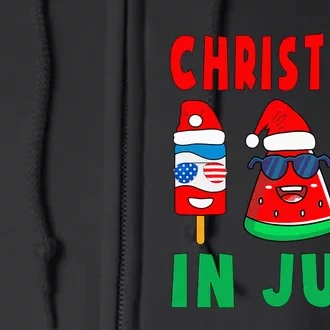 Christmas In July Watermelon Ice Pops Xmas Santa Hat Full Zip Hoodie