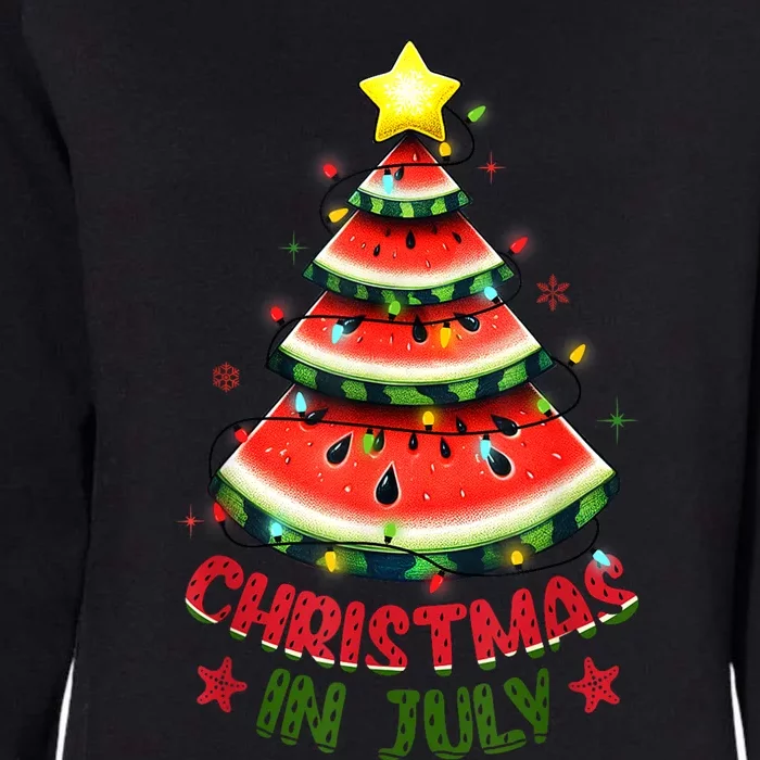 Christmas In July Watermelon Xmas Tree Womens California Wash Sweatshirt