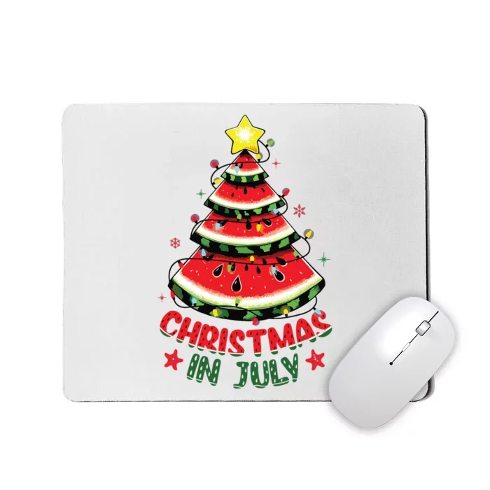 Christmas In July Shirts Watermelon Xmas Tree Mousepad