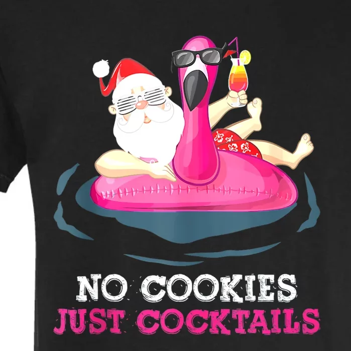 Christmas In July No Cookies Just Cocktails Summer Flamingo Garment-Dyed Heavyweight T-Shirt