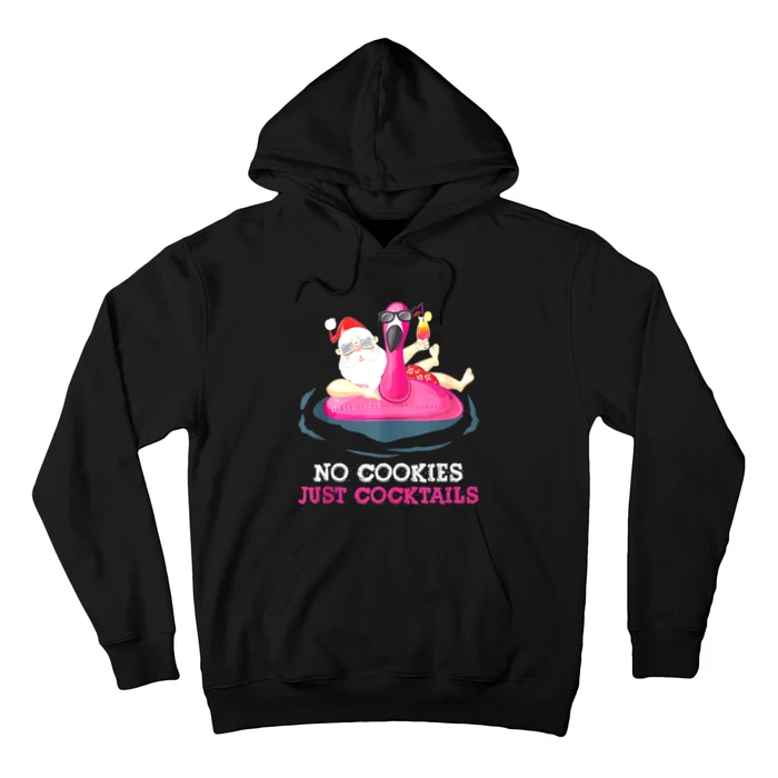 Christmas In July No Cookies Just Cocktails Summer Flamingo Hoodie