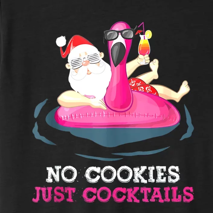 Christmas In July No Cookies Just Cocktails Summer Flamingo ChromaSoft Performance T-Shirt