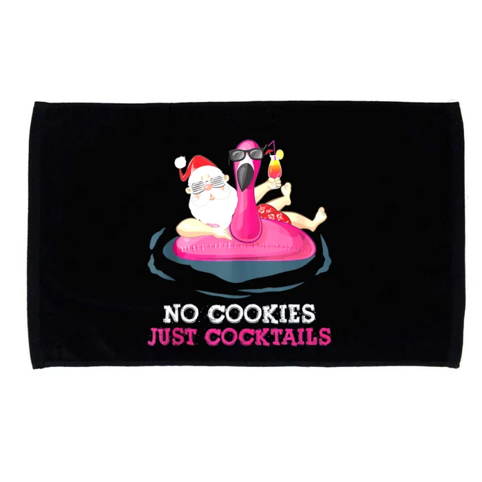 Christmas In July No Cookies Just Cocktails Summer Flamingo Microfiber Hand Towel