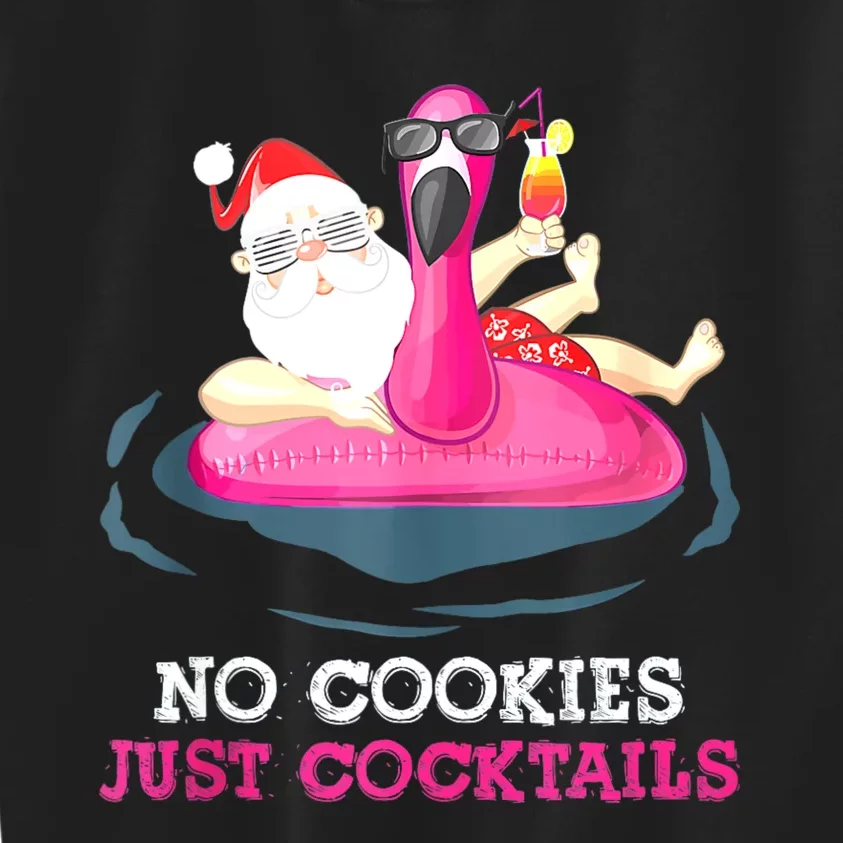 Christmas In July No Cookies Just Cocktails Summer Flamingo Kids Sweatshirt