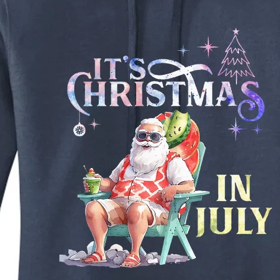 Christmas In July Santa Beach Summer Float Xmas Funny Women's Pullover Hoodie