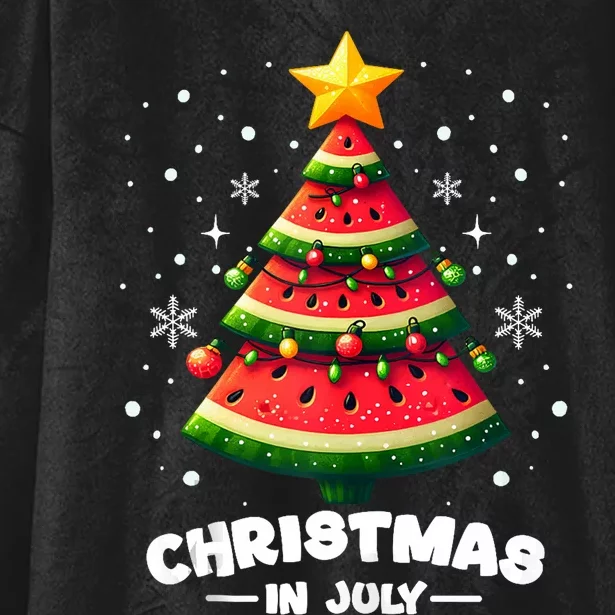 Christmas In July Watermelon Xmas Tree Summer Hooded Wearable Blanket