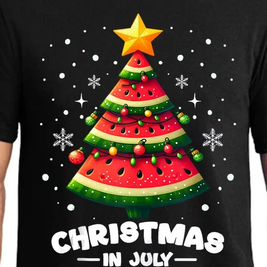 Christmas In July Watermelon Xmas Tree Summer Pajama Set