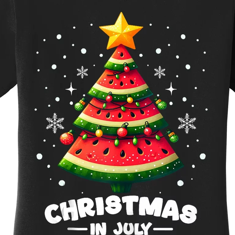 Christmas In July Watermelon Xmas Tree Summer Women's T-Shirt