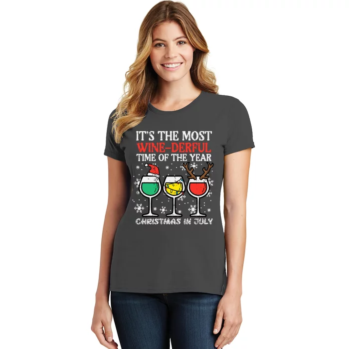 Christmas In July Most Winederful Time Funny Xmas Mom Women's T-Shirt