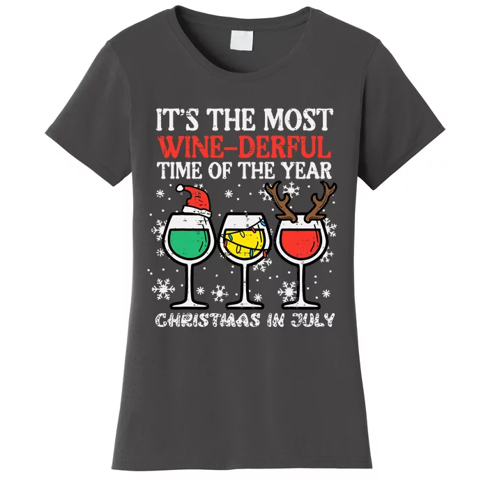 Christmas In July Most Winederful Time Funny Xmas Mom Women's T-Shirt