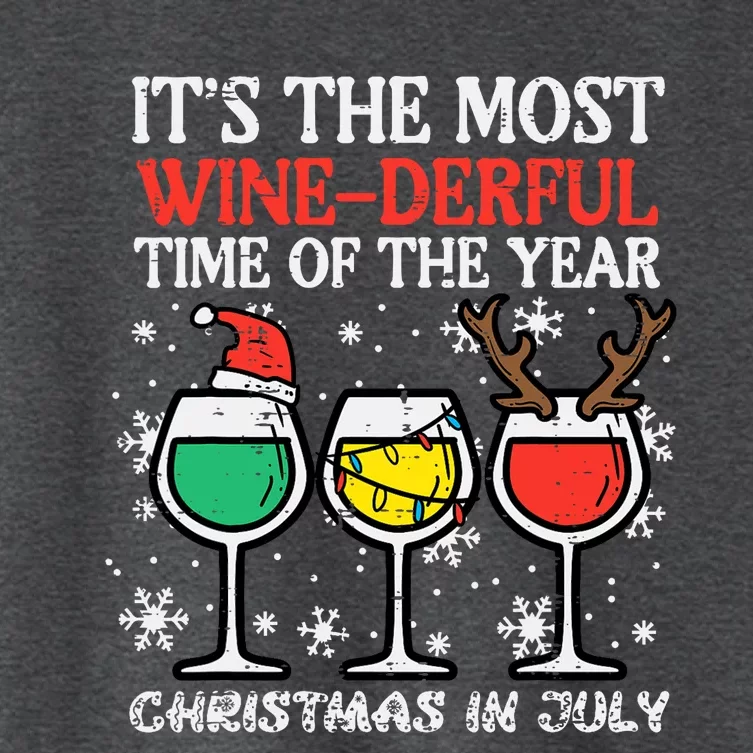 Christmas In July Most Winederful Time Funny Xmas Mom Women's Crop Top Tee