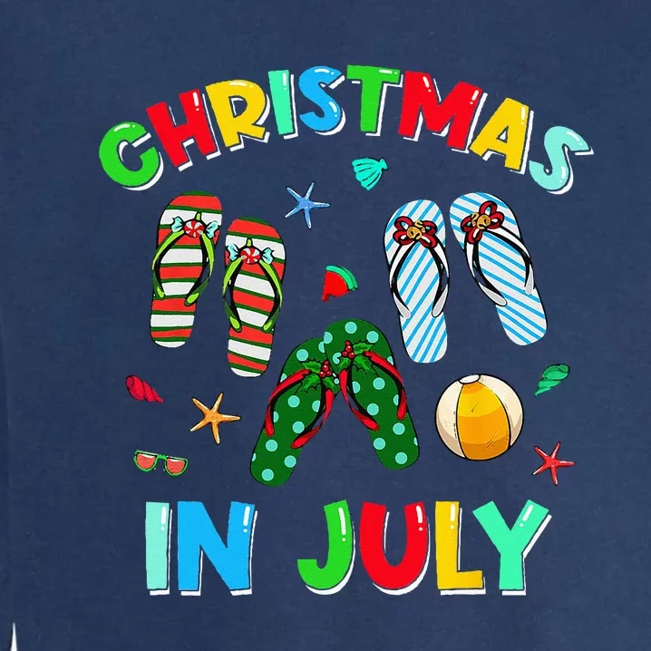 Christmas In July Squad Funny Summer Xmas Garment-Dyed Sweatshirt