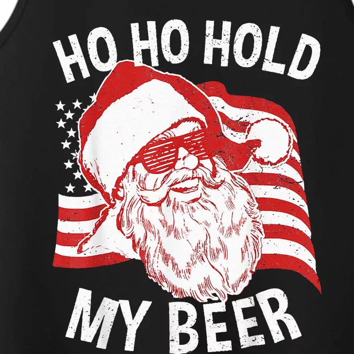 Christmas In July Santa Ho Ho Hold My Beer Drink Lover Performance Tank