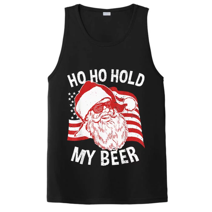 Christmas In July Santa Ho Ho Hold My Beer Drink Lover Performance Tank