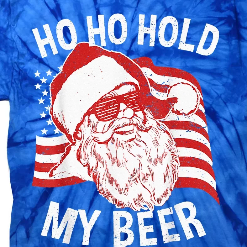 Christmas In July Santa Ho Ho Hold My Beer Drink Lover Tie-Dye T-Shirt