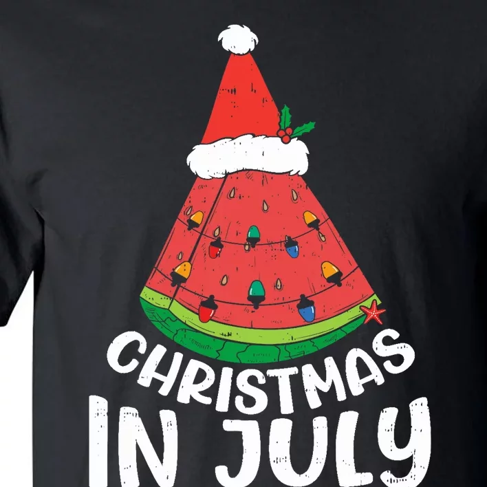 Christmas In July Watermelon Xmas Tree Summer Tall T-Shirt