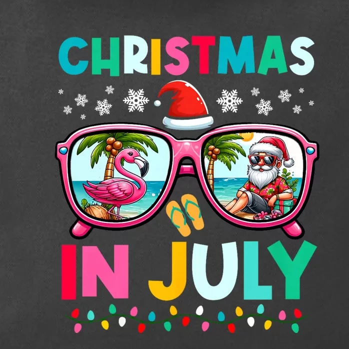 Christmas In July Flamingo Santa Beach Summer Hawaii Zip Tote Bag