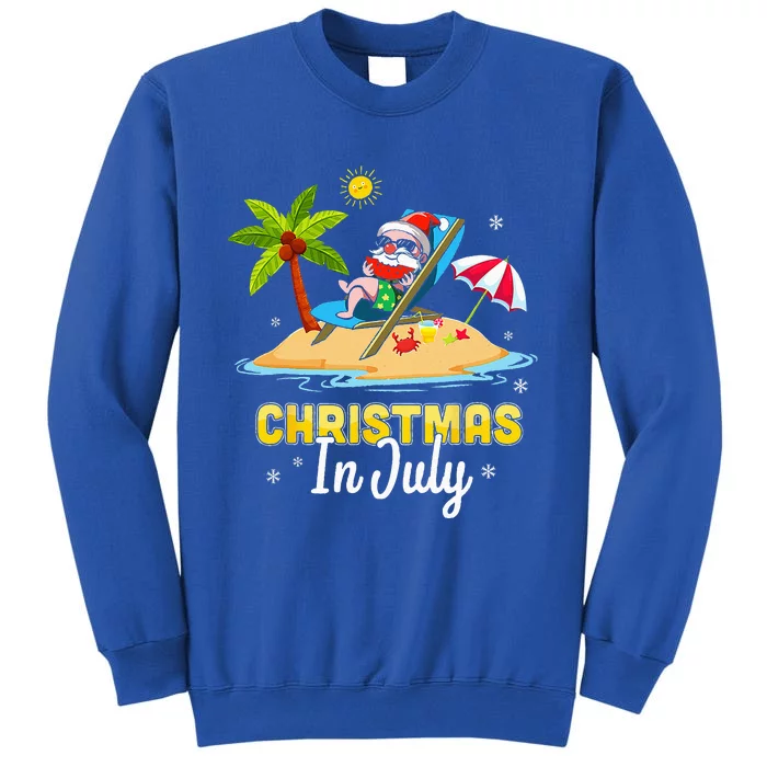 Christmas In July Santa Claus Beach Watermelon Gifts Sweatshirt