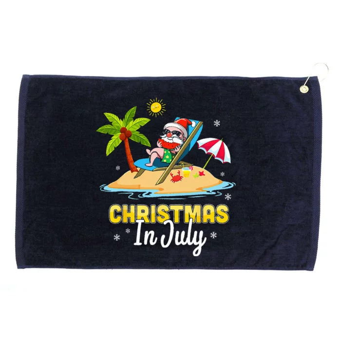 Christmas In July Santa Claus Beach Watermelon Gifts Grommeted Golf Towel