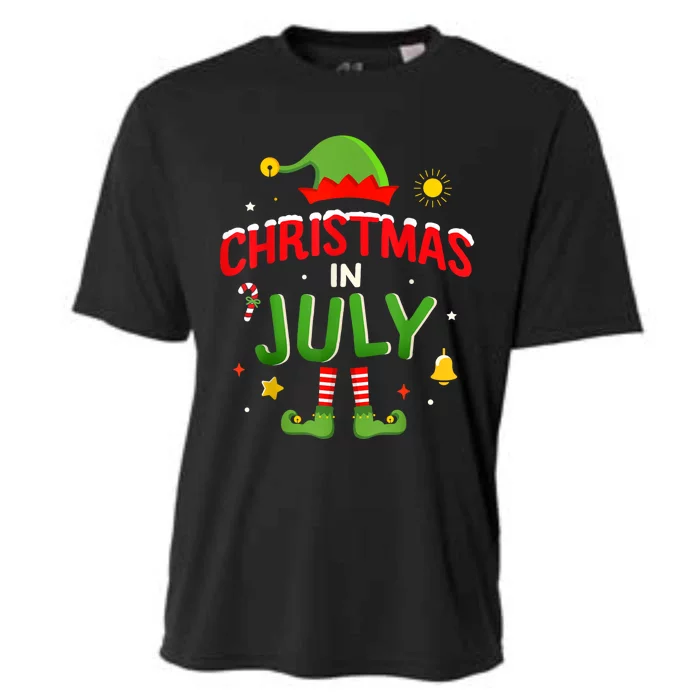 Christmas In July Funny Elf For Summer Xmas Cooling Performance Crew T-Shirt