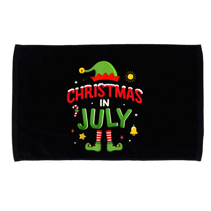 Christmas In July Funny Elf For Summer Xmas Microfiber Hand Towel