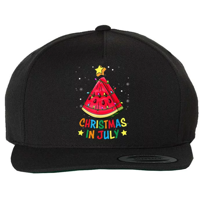 Christmas In July Watermelon Christmas Tree Summer Vacation Wool Snapback Cap