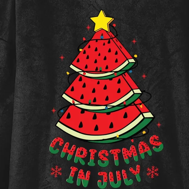 Christmas In July Watermelon Tree Summer Hooded Wearable Blanket