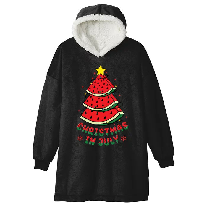 Christmas In July Watermelon Tree Summer Hooded Wearable Blanket