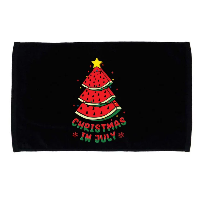 Christmas In July Watermelon Tree Summer Microfiber Hand Towel