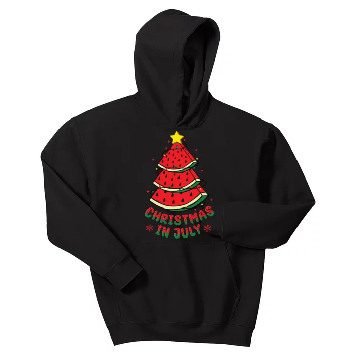 Christmas In July Watermelon Tree Summer Kids Hoodie